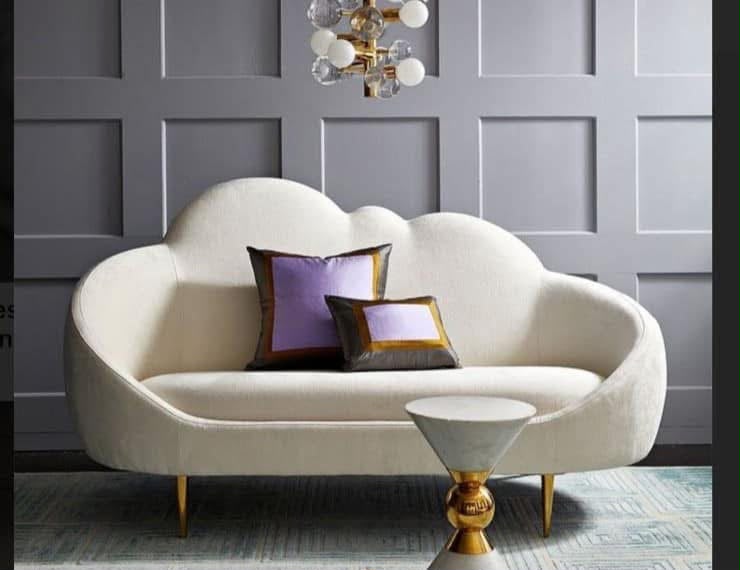 Cloud boucle curved lounge