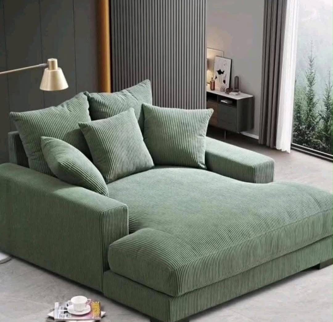 Sage Corduroy Chaise Lounge