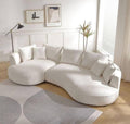 Off-white channel-Tufted curved lounge