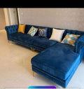 Royal blue velvet lounge